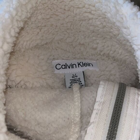 EXCELLENT LIKE NEW CONDITION WOMEN’S SIZE LARGE CALVIN KLEIN FULL ZIP TEDDY COAT - Picture 5 of 8